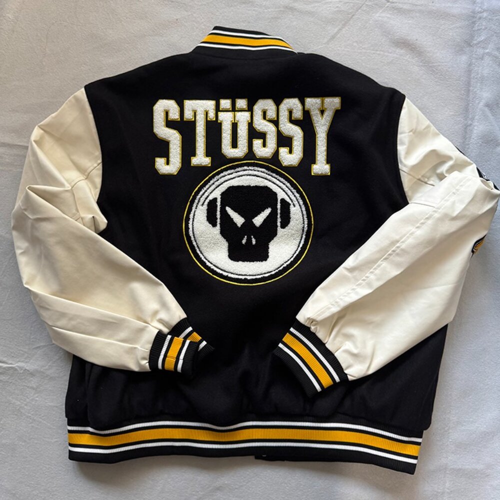 Stussy Goldie Metalheadz 30 Varsity Jacket Black - Picture 3 of 11